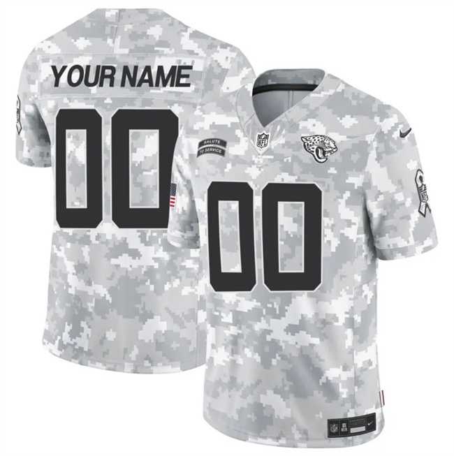 Men%27s Jacksonville Jaguars Active Player Custom 2024 F.U.S.E Arctic Camo Salute To Service Limited Stitched Football Jersey